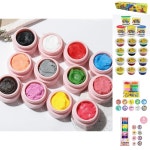 쪼물쪼물 DIY 파츠 3D 엠보 클레이 젤 10색 컬러 만들기 점토 놀이 무독성 색점토 칼라 감각 발달 공예용