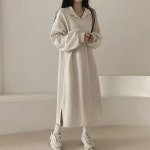 옷자락 여자 루즈핏 롱원피스 데일리 캐주얼 겨울 원피스