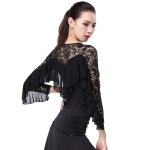 여성 알레마나 댄스복 라틴댄스 중간 여성용 공연 상의