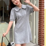 카라 미니 원피스 하객룩 면 여름 원피스