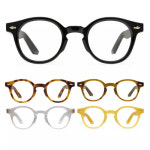 안경렌즈가격 k9577 약간 두꺼운 라운드 뿔테 안경 06-반투명엘로