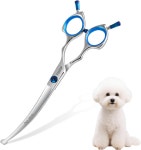 반려견용 안전 커브 가위에 블런트 팁 6 5가 FOGOSP 커브드 개 그루밍 가위 얼굴과 발을 다듬기 위해 일본 440 C 30 C 위아래로... 