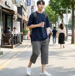 남자 러닝 산책 배달 쿨링 7부 아이스 반바지