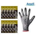 안셀 안셀 10켤레 하이플렉스 작업장갑 NBR 작업용 반코팅 택배 물류 배달 캠핑 원예 M 8호 11-801