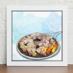 꾸밈데코 홈갤러리디자인액자 먹거리고기천국 ix173 인테리어액자벽장식월데코사각프레임액자 B숯불삼겹살 1개