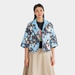 디아스토리 양면 프린트 반소매 카라 패딩 점퍼 AISPJP81