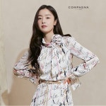 꼼빠니아 여성 꼼빠니아 스카프세트쉬폰블라우스- CS23BW0402254C