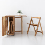 마켓비 초 소로홈 4인 원목접이식테이블세트 아카시아 내추럴 5669 3153 BDC45