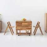 마켓비 초 소로홈 4인 원목접이식테이블세트 아카시아 내추럴 5669 3153 BDC45