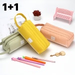 리딜 대용량 손잡이 필통 파스텔 메쉬포켓 2개 피치