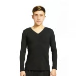 남성용 라틴 모던 볼룸 댄스 프로페셔널 브이넥 칼라 상의 긴팔 S G5002