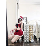 해피유통 여성 크리스마스 벨벳 귀여운 토끼 테마 파티 드레스zjm L