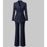 그루밍 grooming 여성 봄 가을 외국인 기질 허리 매니저 칼라 전문 정장 투피스 세트 자켓 와이드 팬츠 S 권장 98