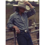 엠비비카 MBBCAR 웨스턴 겜블러 자수 워싱 데님 셔츠 L