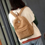 여성용 캐주얼 코듀로이 미니 백팩 대학생 데일리 숄더 가방