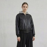 쿠바이투 6409 후드심플 집업 레자점퍼