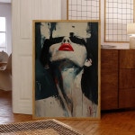 페인팅 아트 프린트 포스터 그림 거실 침실 벽 홈 데코 모던 대담한 시선 빨간 입술 1 T80650-01