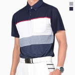 제로골프 NEW ACE 뉴에이스 남성 사각 배색 반팔 카라티셔츠 Model No N2-4Q003