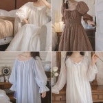 오늘도더그레이 화이트 공주 원피스 드레스 잠옷 홈웨어 37-아리아 원피스 긴소매