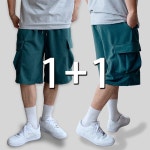 베럴댄나우 남녀공용 1 1 버뮤다 카고 와이드 반바지 그린 그린