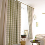 앨리스고즈홈 체크(연그린) 작은창 암막커튼