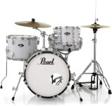 PEARL PEARL 심벌즈와 스탠드 퓨어 화이트가 포함된 로드쇼 드럼 세트 4피스 컴플리트 키트 Jazz Pure