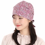 작은꽃 두겹 끈 두건 H3112