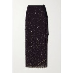 STAUD 스타우드 메르 장식 시폰 미디 랩 스커트 46376663163018146