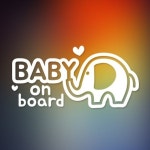 아빠곰 스티커 80 베이비-온-보드-코끼리