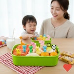 아이 소풍 도시락 꾸미기 동물 모양 캐릭터 데코 포크 10P 세트 팬더포크 도시락만들기