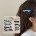 ZMBIRD 데님 리본 머리핀 옆머리 앞머리 핀 8PCS H6444