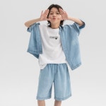 보이티브 란디 데님 상하의 세트 연청 9호 J7310