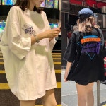 여성 티 라운드 루즈 셔츠 기본 박스 여름 반팔 박시 코디옷 상의편한옷 라운디