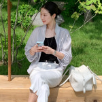 시야쥬 시스루 링클 블루종 siot4198