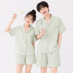 파란 스테이 요루면 스트라이프 반팔 커플 잠옷 GREEN M