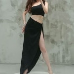 코코랑 네온 성인 밸리댄스복 벨리 치마 세트 라인 라틴 공연복 S