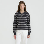 아쎄르 Raon Stripe Collar Knit
