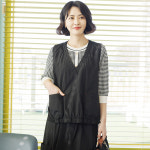 조이마담 더블포켓 밴딩 조끼 베스트 J3303