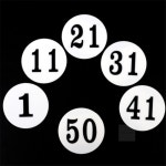 1P 원형 아크릴 번호판 1-50 정리용스티커 8