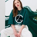 까를로 Over Lap Logo T-shirts Green