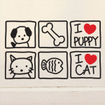뭉키 I Love Cat 그래픽스티커