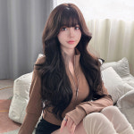 여성 긴 곱슬머리 큰 파도 롱웨이브 전체 풀오버 통가발 C0395