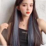 헤어피스 컬러 브릿지 헤어피스 6p 포인트 붙임머리 가발-WFOIBYD