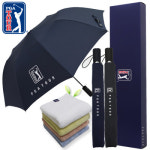 PGA 2단자동 무지 180g 모달사타올세트 인쇄 판촉물 포장