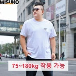 라운드넥 반팔티 남성 55 180kg 순면 루즈핏 캐주얼 티셔츠 105 115kg