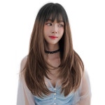 이쁘다샵 가발위드 스트레이트 긴머리 여성 통가발 러블린 애쉬브라운 1개
