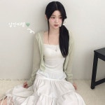 피치모드 오르쉐 오픈 시스루 슬림핏 크롭 긴팔 가디건 가디건