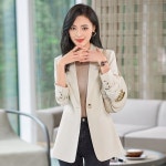 패션고리 여성 카라넥 원버튼 고급 정장 자켓 H1056