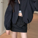 천하오 바람막이 코트 여 춘추 쇼트 카디건 재킷 S S J2057