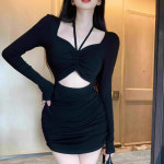 천하오 홀터넥 원피스 여자 스커트 M M J1744